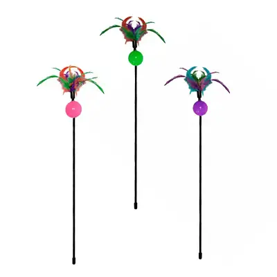 Brinquedo Vara com Penas Coloridas Para Gatos Napi