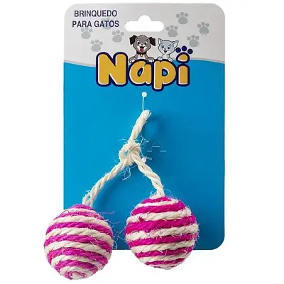 Brinquedo Bola Dupla Para Gatos Napi