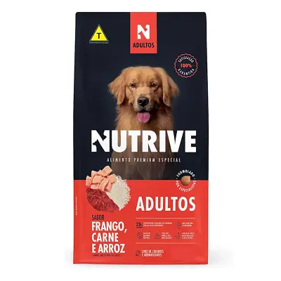 Ração Cães Nutrive Adulto Frango e Carne e Arroz 15kg
