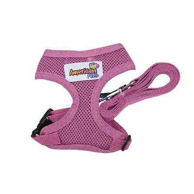 Guia e Peitoral Cães American Pets Confort Rosa Tamanho M