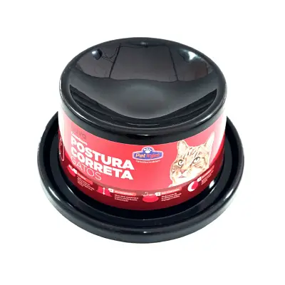 Comedouro Pet Injet Postura Correta Gato Preto