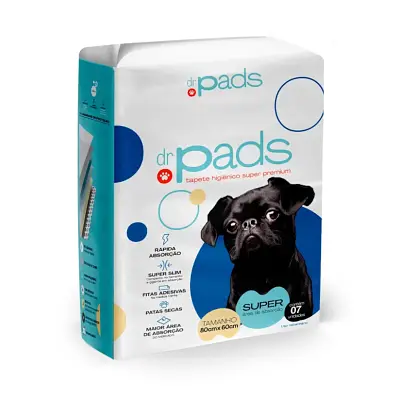 Tapete Higiênico Para Cães Dr Pads 80x60 07 unidades