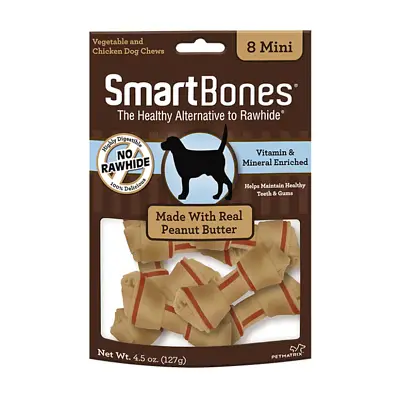Ossinhos Para Cães Smartbones Peanut Butter Mini 8 Unidades