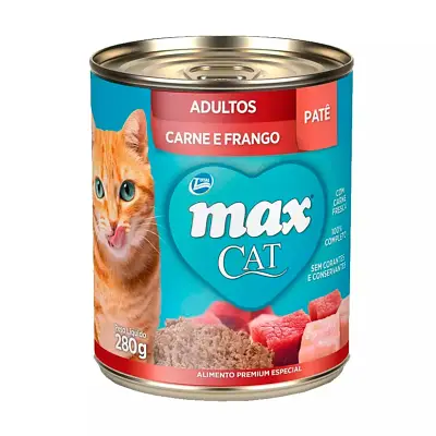 Ração Úmida Total Max Lata Gatos Ad. Carne/Fgo 280g