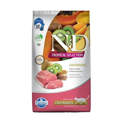 Ração ND Tropical Selection para Gatos Castrados Suino 1,5kg