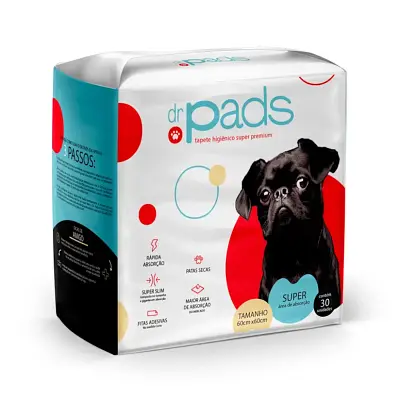 Tapete Higiênico Para Cães Dr Pads 60x60 30 unidades