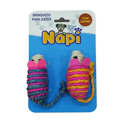 Brinquedo Para Gatos Ratinho Sisal Napi 2 Unidades
