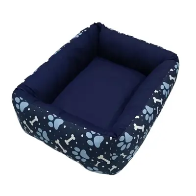 Cama para Cães e Gatos CamaPet Pata Osso Azul Tamanho M