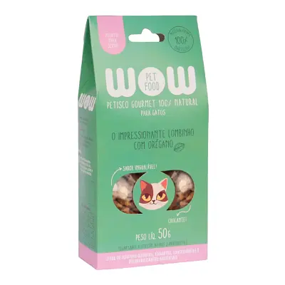 Petisco Para Gatos Wow Gourmet Natural Lombinho e Orégano 50g