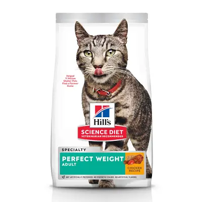 Ração Hill s Science Diet Peso Perfeito para Gatos Adultos Sabor Frango 1,36kg