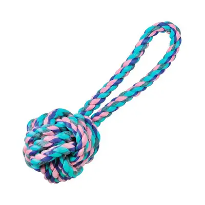 Brinquedo Cães Jambo Bola De Corda Com Alça Pastel Médio