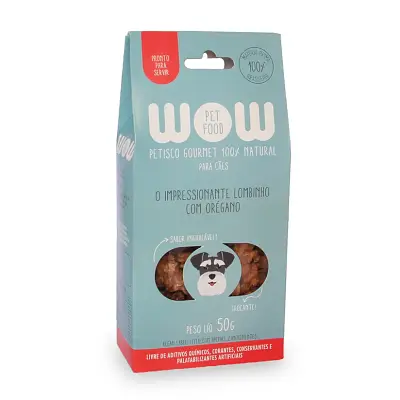 Petisco Para Cães Wow Gourmet Natural Lombinho e Orégano 50g