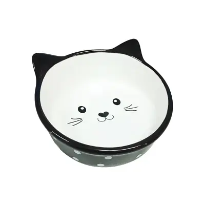 Comedouro Gatos The Pets Porcelana Face Cat Preto 200ml