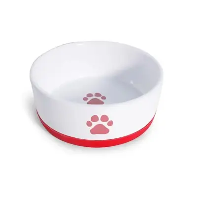 Comedouro Cães The Pets Porcelana Pata Vermelha 450ml