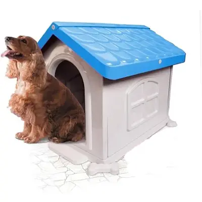 Casinha Plástica Para Cães Azul N3 Pet Injet
