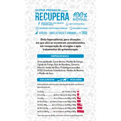 Alimento Natural Papapets Recupera Cães Adultos 280g