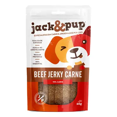 Petisco para Cães Beef Jerk Carne Jack&Pup 60g