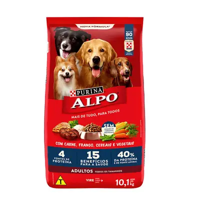 Ração Seca Alpo Cães Receitas Caseiras Carne Vegetais 10,1kg