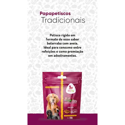 Biscoito Petisco Natural Papapetisco Para Cães Beterraba com Aveia 150g