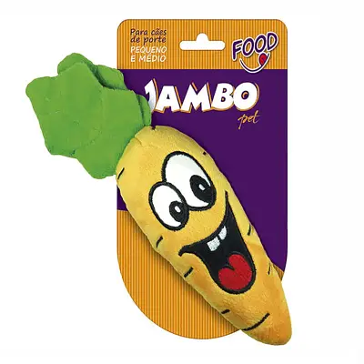 Brinquedo Cães Jambo Mordedor Pelúcia Food Cenoura