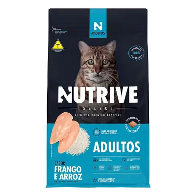 Ração Gatos Nutrive Select Adulto Frango e Arroz 1kg