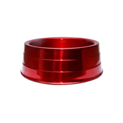 Comedouro Cães Dog Head Alumínio Pesado Colorido Vermelho Grande 2800ml