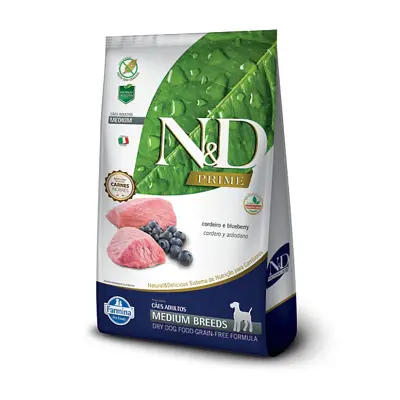 Ração N&D Prime Cães Adultos Raças Médias Cordeiro 2,5kg