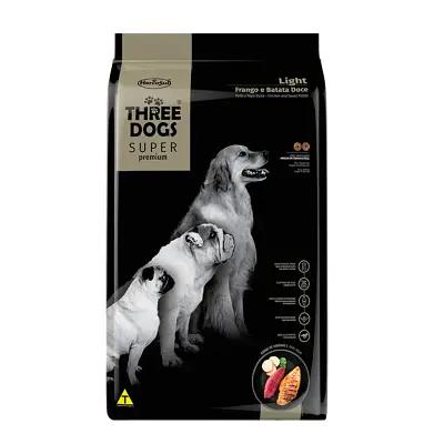 Ração Cães Three Dogs Super Light Frango e Batata Doce 10,1kg