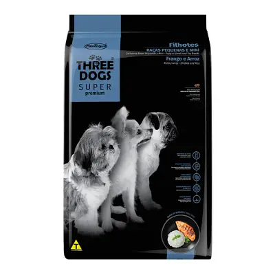 Ração Cães Three Dogs Super Fihotes Raças Pequenas Mini Frango 10,1kg
