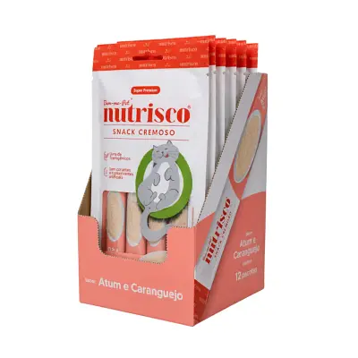Snack Cremoso para Gatos Nutrisco Atum e Caranguejo Caixa com 48 Sachês