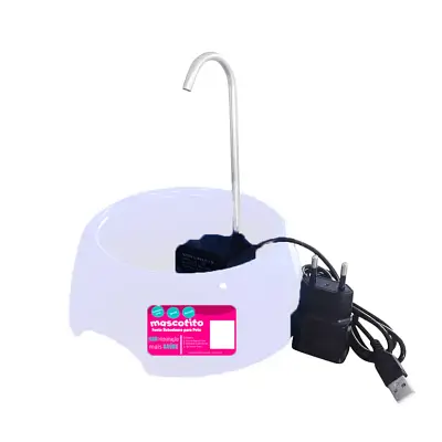 Fonte Bebedouro Mascotito Bivolt Branca 600ml