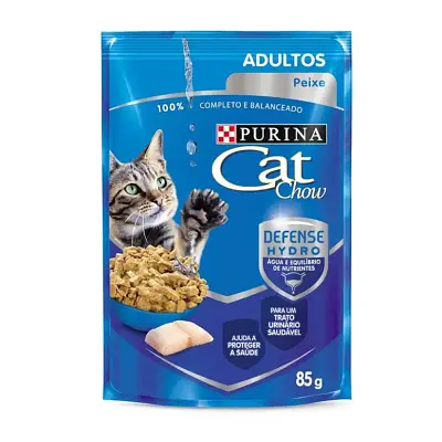 Ração Úmida Nestlé Purina Cat Chow Adultos Peixe ao Molho Sachê 85g