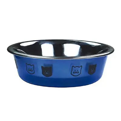 Comedouro Gatos Jambo Plástico Cristal Azul
