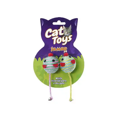 Brinquedo Gatos Jambo Ratinho Redondo 2 Unidades