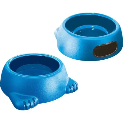 Comedouro Gatos Furacão Pet Plastico Glamour Azul 1000ml