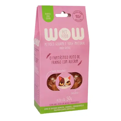 Petisco Para Gatos Wow Gourmet Natural Frango e Alecrim 50g