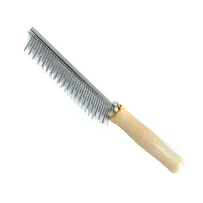Pente The Pets 20/20 Dentes Longo/Curto Cabo Madeira