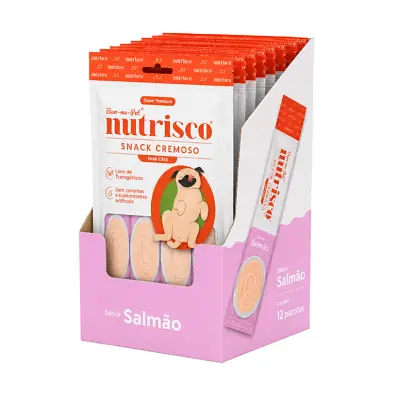 Snack Cremoso para Cães Nutrisco Salmão Caixa com 48 Sachês