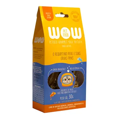 Petisco Para Gatos Wow Gourmet Natural Peixe e Ervas Finas 30g