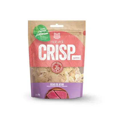 Snack Desidratado Para Gatos Natural Crips Iscas de Atum 20g