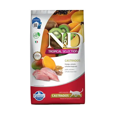 Ração ND Tropical Selection para Gatos Castrados Frango 1,5kg