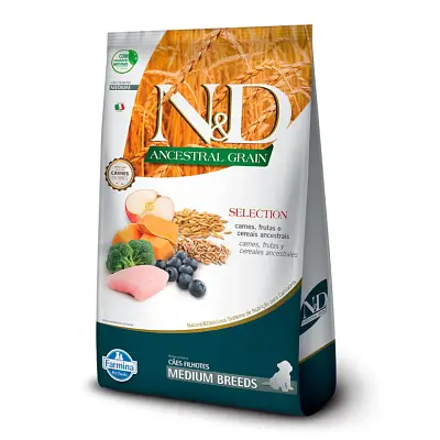 Ração N&D Ancestral Selection Cães Puppy Medio 15kg