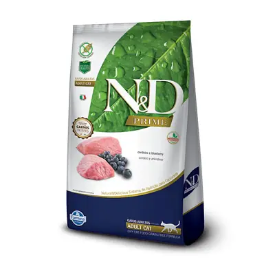 Ração N&D Prime Gatos Adultos Cordeiro 1,5kg
