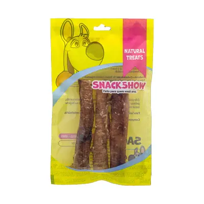 Mordedor para Cães Snack Show Traqueia Suína com 3 Unid.