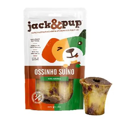 Petisco para Cães Ossinho Suíno (Meio Fêmur) Jack&Pup 2 Unidades