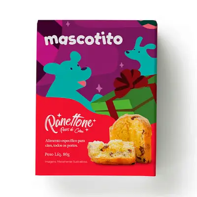 Panettone Mascotito para Cães Sabor Carne 80g
