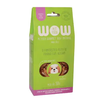 Petisco Para Cães Wow Gourmet Natural Frango e Alecrim 50g