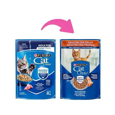 Ração Úmida Nestlé Purina Cat Chow Adultos Frango ao Molho Sachê 85g