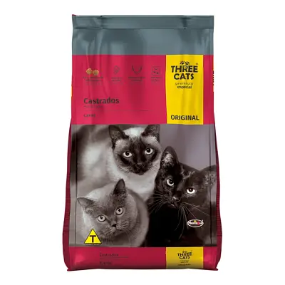 Ração Gatos Three Cats Original Castrados 10,1kg