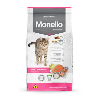 Ração Monello Gatos Adultos Salmão e Frango 15kg